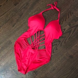Kenneth Cole red strappy swimsuit